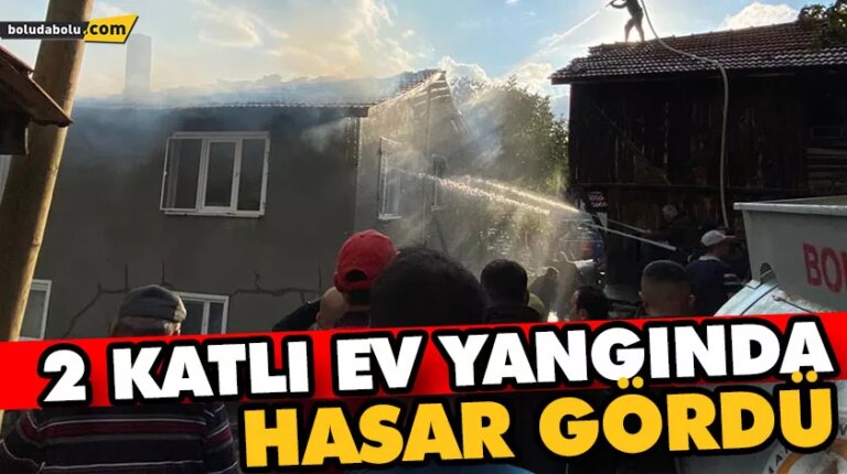 2 KATLI EV YANGINDA HASAR GÖRDÜ