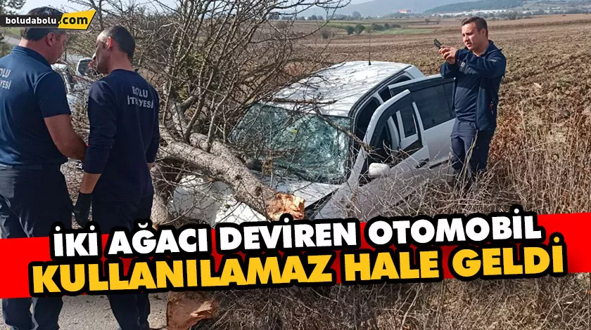 İKİ AĞACI DEVİREN OTOMOBİL KULLANILAMAZ HALE GELDİ: 2 YARALI İKİ AĞACI DEVİREN OTOMOBİL KULLANILAMAZ HALE GELDİ: 2 YARALI