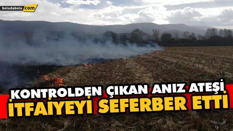 Kontrolden çıkan anız ateşi, itfaiyeyi seferber etti