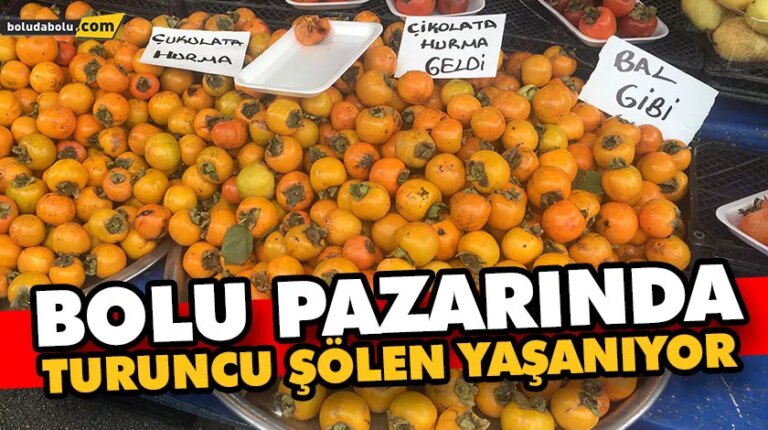 BOLU PAZARINDA TURUNCU ŞÖLEN YAŞANIYOR