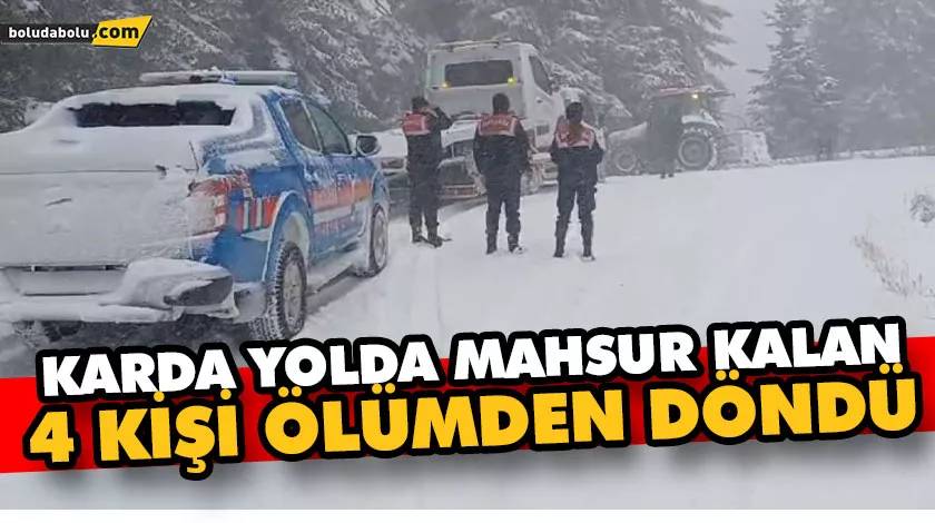 KARDA YOLDA MAHSUR KALAN 4 KİŞİ ÖLÜMDEN DÖNDÜ KARDA YOLDA MAHSUR KALAN 4 KİŞİ ÖLÜMDEN DÖNDÜ