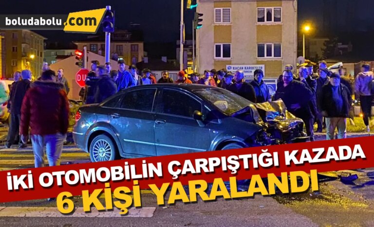 Bolu’da iki otomobilin çarpıştığı kazada 6 kişi yaralandı