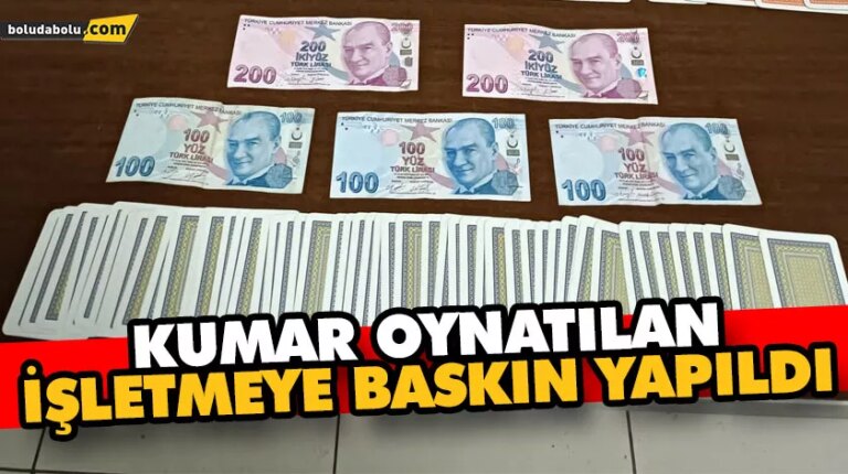 Kumar oynatılan işletmeye baskın yapıldı