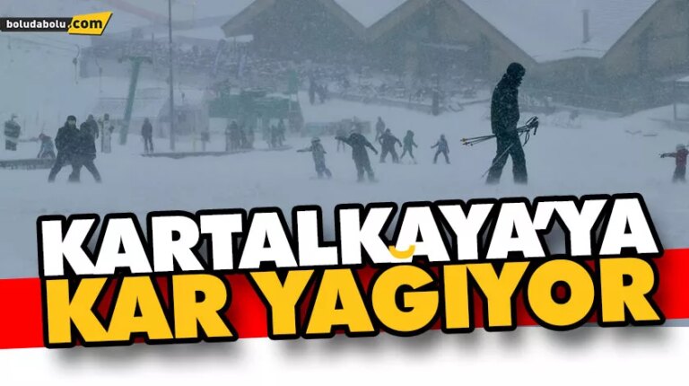 Kartalkaya Kayak Merkezi’ne kar yağıyor