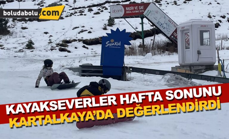 Kayakseverler hafta sonunu Kartalkaya’da değerlendirdi