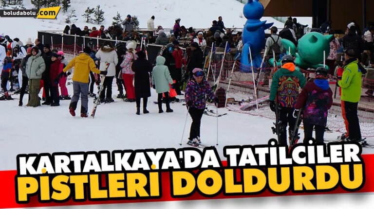 Kartalkaya’da tatilciler pistleri doldurdu