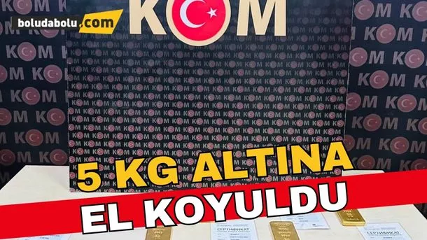 Bolu’da yurt dışı lisanslı 5 kilogram külçe altın ele geçirildi