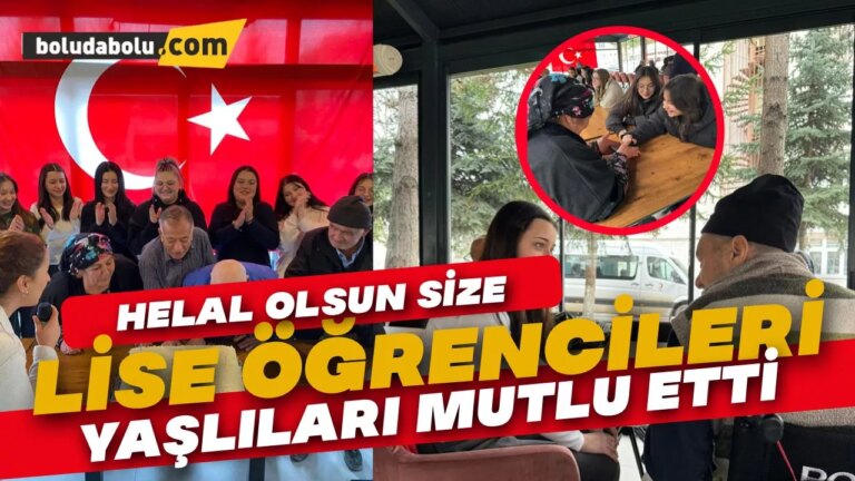 Bolu Atatürk Anadolu Lisesi öğrencileri, huzurevlerinde kalan vatandaşların doğum gününü kutladı.