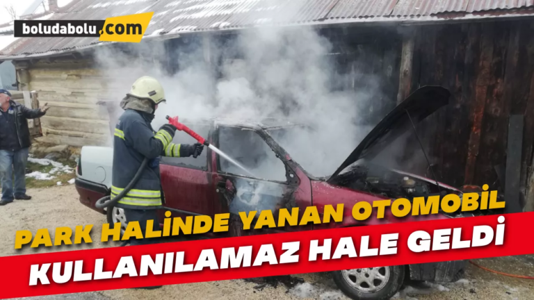 Park halinde yanan otomobil kullanılamaz hale geldi