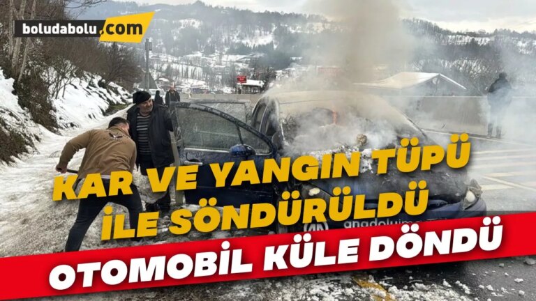 Bolu’da seyir halindeki otomobilde çıkan yangın söndürüldü