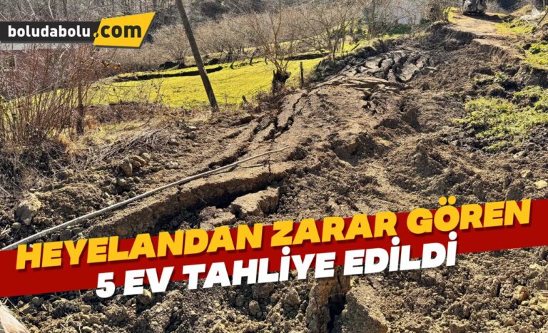 Düzce’de heyelandan zarar gören 5 ev tahliye edildi