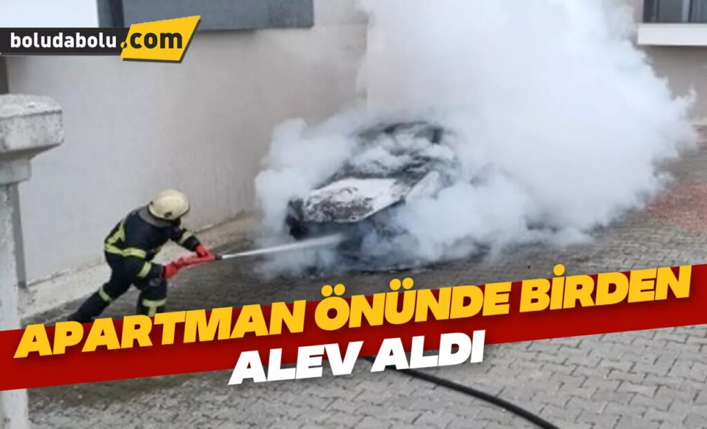 Bolu’da park halindeyken yanan otomobil hasar gördü Bolu’da park halindeyken yanan otomobil hasar gördü