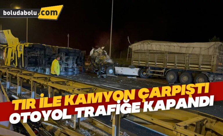Anadolu Otoyolu’nda ağır tonajlı araçların karıştığı kazada 2 kişi yaralandı
