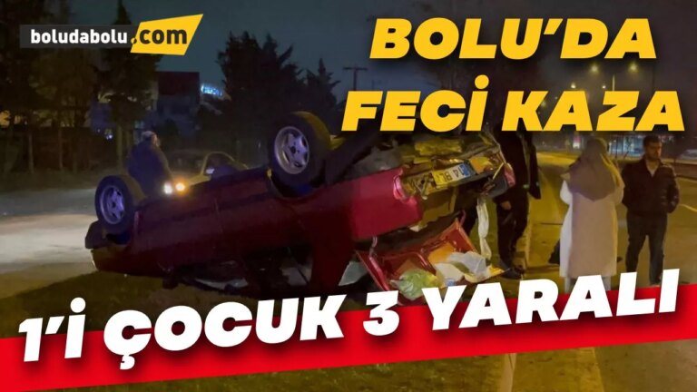 D-100’de feci kaza: 1’i çocuk 3 yaralı