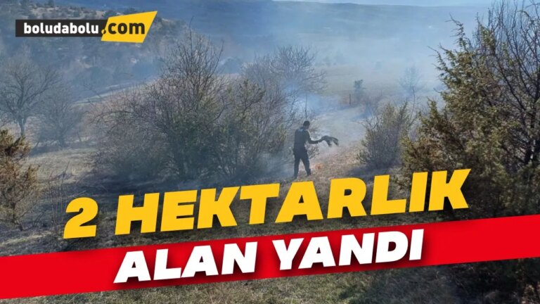 Yeniçağa’da çıkan anız yangını ormana sıçramadan söndürüldü