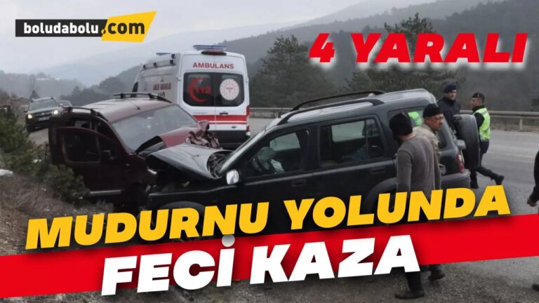 Ciple hafif ticari araç kafa kafaya çarpıştı: 4 yaralı