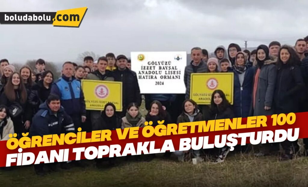 Öğrenciler ve öğretmenler 100 fidanı toprakla buluşturdu Öğrenciler ve öğretmenler 100 fidanı toprakla buluşturdu