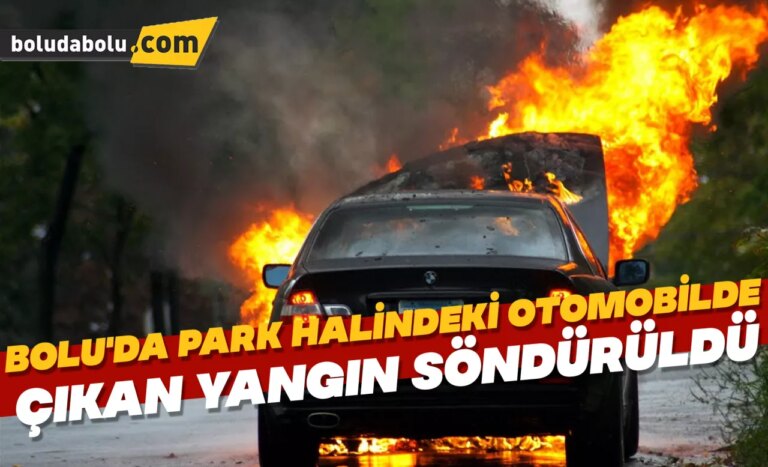 Bolu’da park halindeki otomobilde çıkan yangın söndürüldü