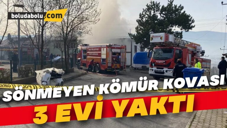 Yaşlı çiftin balkona koyduğu kömür kovası 3 evi yaktı