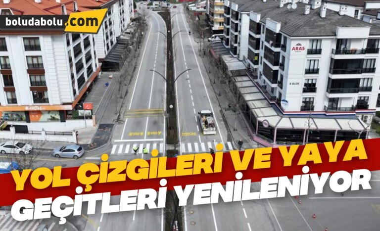 Yol çizgileri ve yaya geçitleri yenileniyor