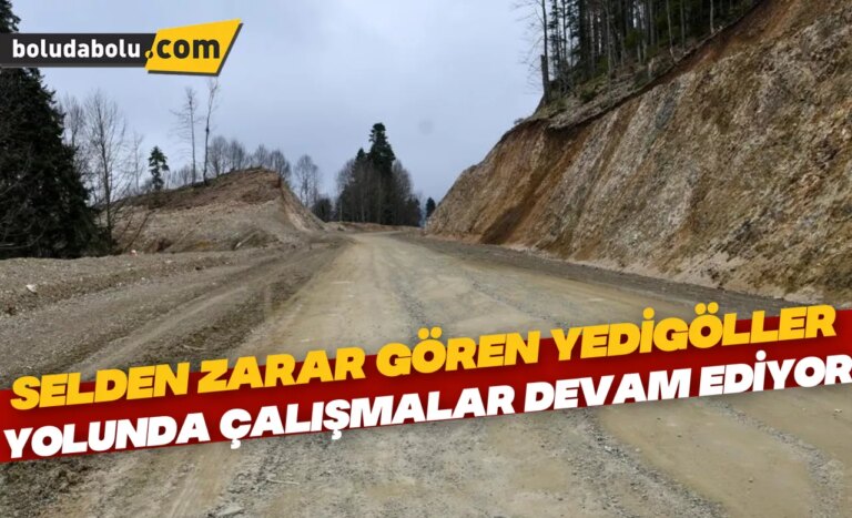 Selden zarar gören Yedigöller yolunda çalışmalar devam ediyor