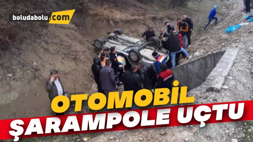 Bolu’da otomobil şarampole uçtu Bolu’da otomobil şarampole uçtu