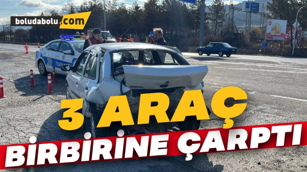 3 araç birbirine çarptı: 3 yaralı 3 araç birbirine çarptı: 3 yaralı
