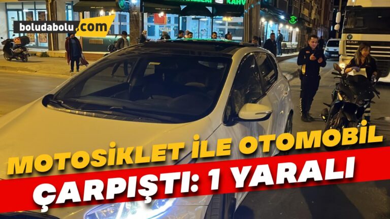Dönel kavşakta motosiklet ile otomobil çarpıştı: 1 yaralı