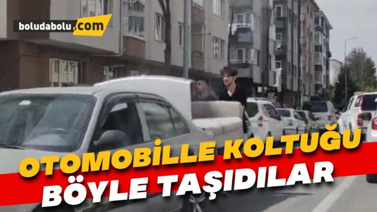 Otomobille koltuğu böyle taşıdılar
