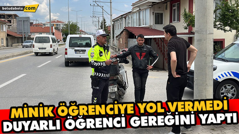 MİNİK ÖĞRENCİYE YOL VERMEDİ, DUYARLI ÖĞRENCİ GEREĞİNİ YAPTI