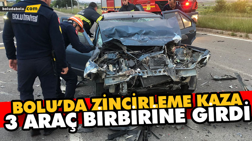 BOLU’DA ZİNCİRLEME KAZA 3 ARAÇ BİRBİRİNE GİRDİ BOLU’DA ZİNCİRLEME KAZA 3 ARAÇ BİRBİRİNE GİRDİ
