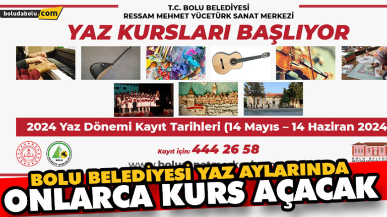 BOLU BELEDİYESİ YAZ AYLARINDA ONLARCA KURS AÇACAK