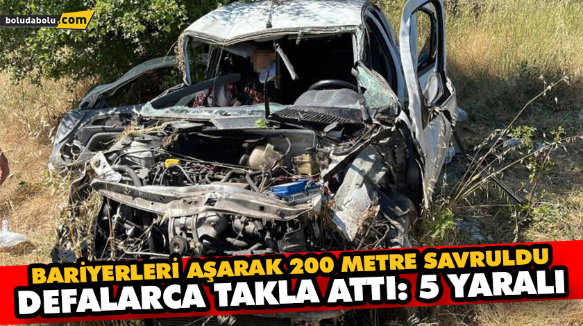 BARİYERLERİ AŞARAK 200 METRE SAVRULDU, DEFALARCA TAKLA ATTI: 5 YARALI BARİYERLERİ AŞARAK 200 METRE SAVRULDU, DEFALARCA TAKLA ATTI: 5 YARALI