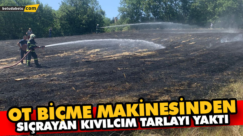 OT BİÇME MAKİNESİNDEN SIÇRAYAN KIVILCIM TARLAYI YAKTI OT BİÇME MAKİNESİNDEN SIÇRAYAN KIVILCIM TARLAYI YAKTI