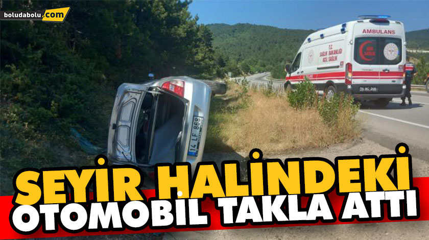 Seyir halindeki otomobil takla attı Seyir halindeki otomobil takla attı