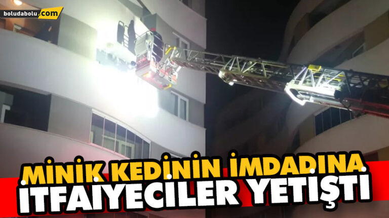 MİNİK KEDİNİN İMDADINA İTFAİYECİLER YETİŞTİ
