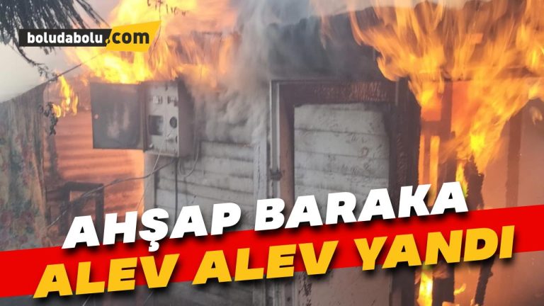 Ahşap baraka alev alev yandı