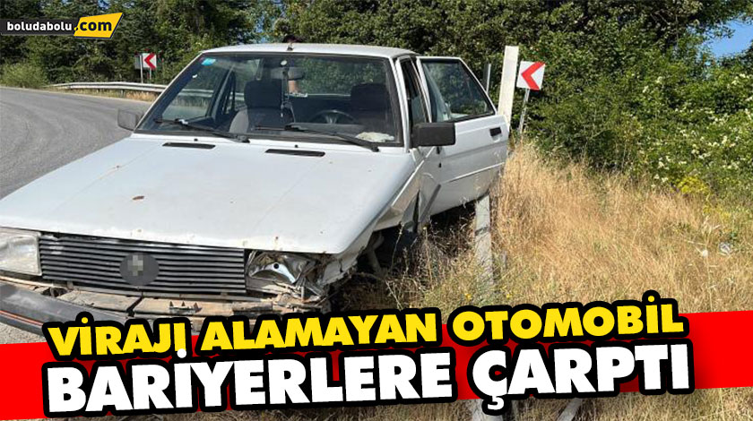 VİRAJI ALAMAYAN OTOMOBİL BARİYERLERE ÇARPTI VİRAJI ALAMAYAN OTOMOBİL BARİYERLERE ÇARPTI