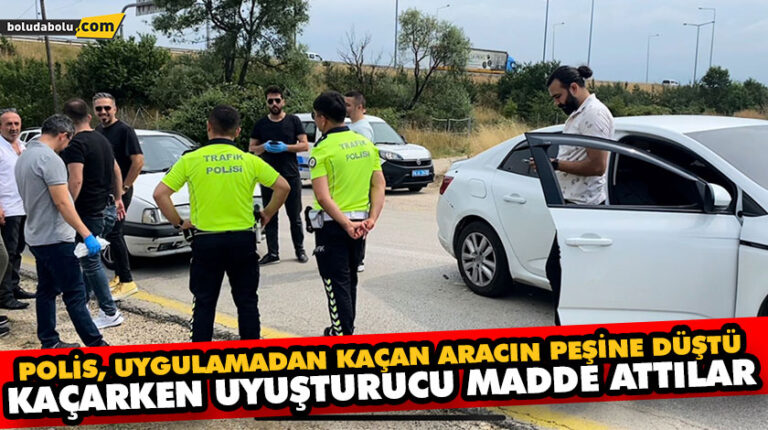 POLİS, UYGULAMADAN KAÇAN ARACIN PEŞİNE DÜŞTÜ: KAÇARKEN UYUŞTURUCU MADDE ATTILAR