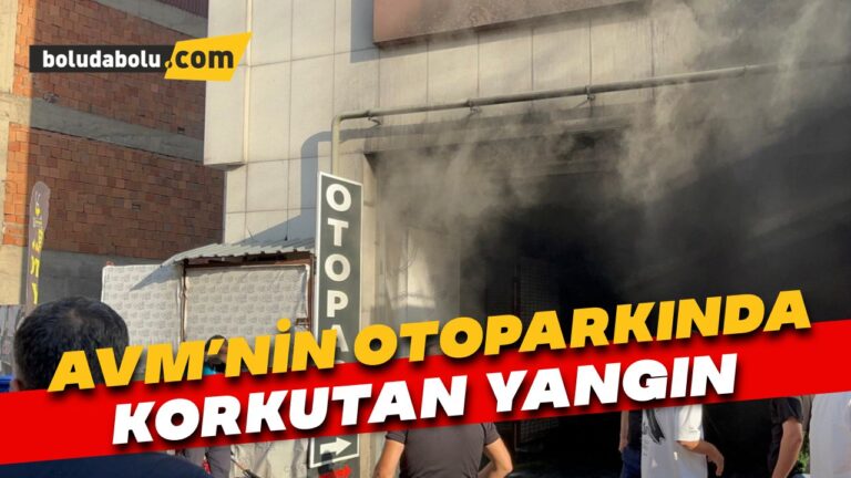 AVM’nin otopark girişinde korkutan yangın