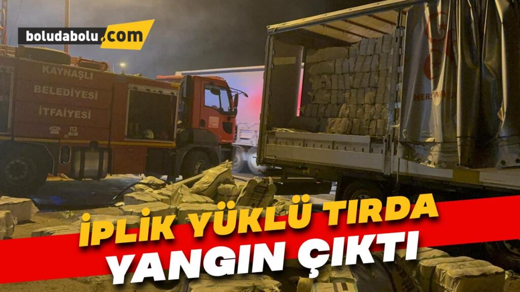 Bolu Dağı’nda iplik yüklü tırda çıkan yangını itfaiye söndürdü Bolu Dağı’nda iplik yüklü tırda çıkan yangını itfaiye söndürdü