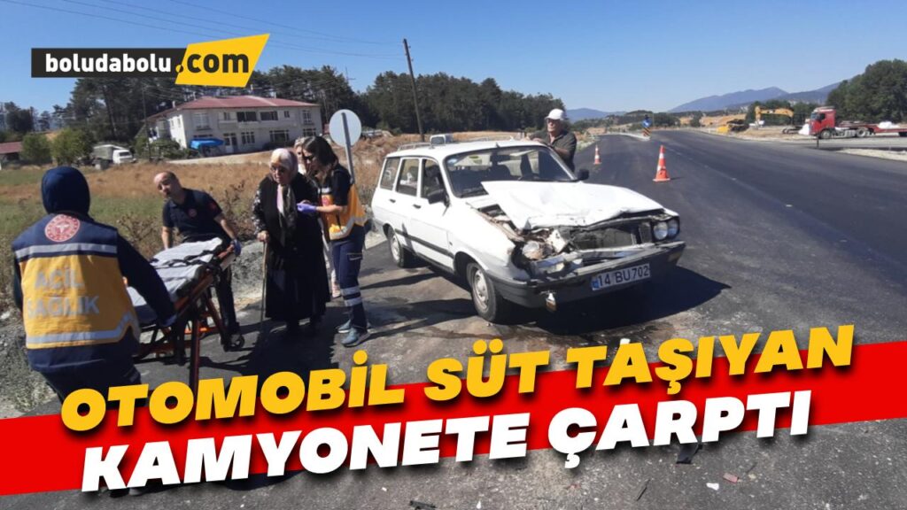 Otomobil süt taşıyan kamyonete çarptı: 1 yaralı