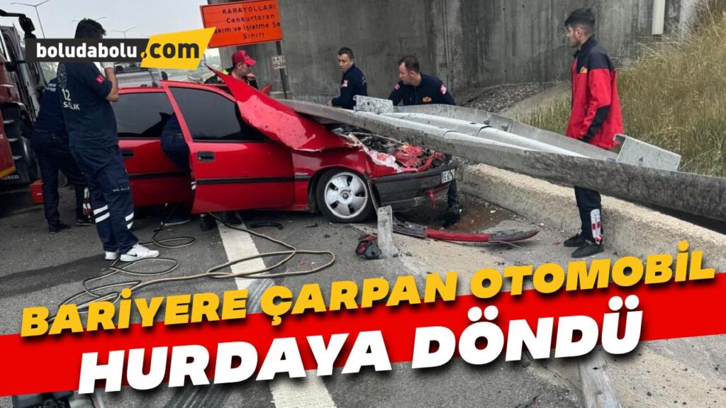 Bariyerlere çarpan otomobil hurdaya döndü: 1 yaralı