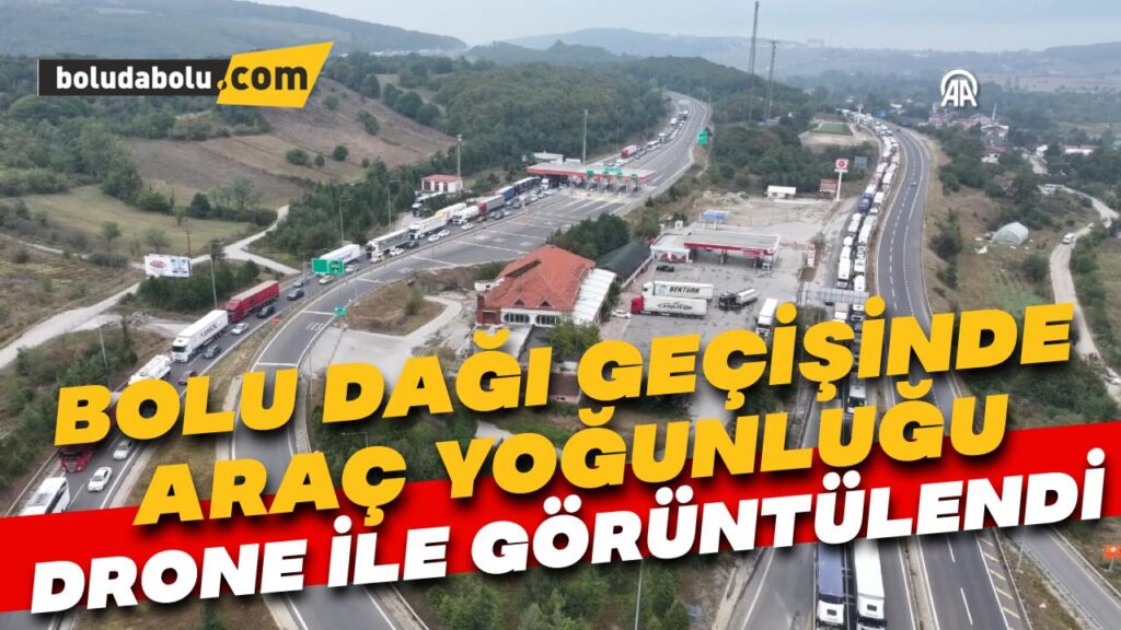 D-100 kara yolu Bolu Dağı geçişinde araç yoğunluğu yaşanıyor D-100 kara yolu Bolu Dağı geçişinde araç yoğunluğu yaşanıyor