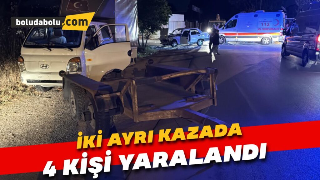 Bolu’da meydana gelen iki ayrı kazada 4 kişi yaralandı Bolu’da meydana gelen iki ayrı kazada 4 kişi yaralandı