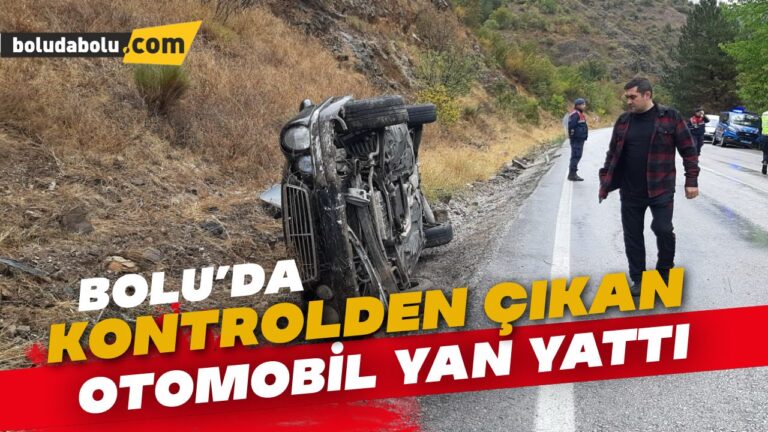 Kontrolden çıkan otomobil yan yattı: 1 yaralı