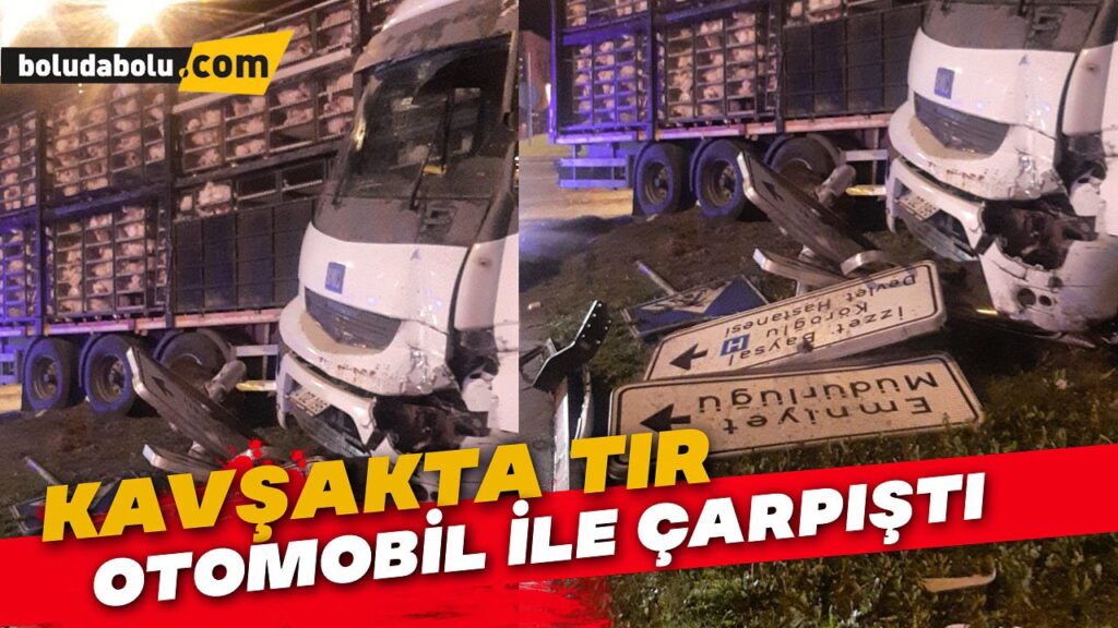 Kavşakta tırla otomobil çarpıştı: 1 yaralı Kavşakta tırla otomobil çarpıştı: 1 yaralı