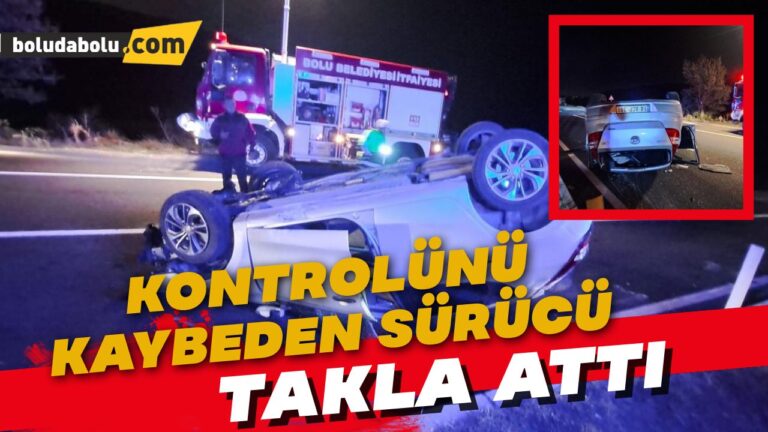 Kontrolünü kaybeden sürücü takla attı