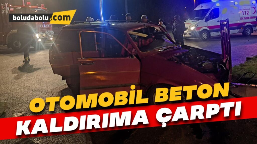 Otomobil beton kaldırma çarptı: 1 yaralı Otomobil beton kaldırma çarptı: 1 yaralı