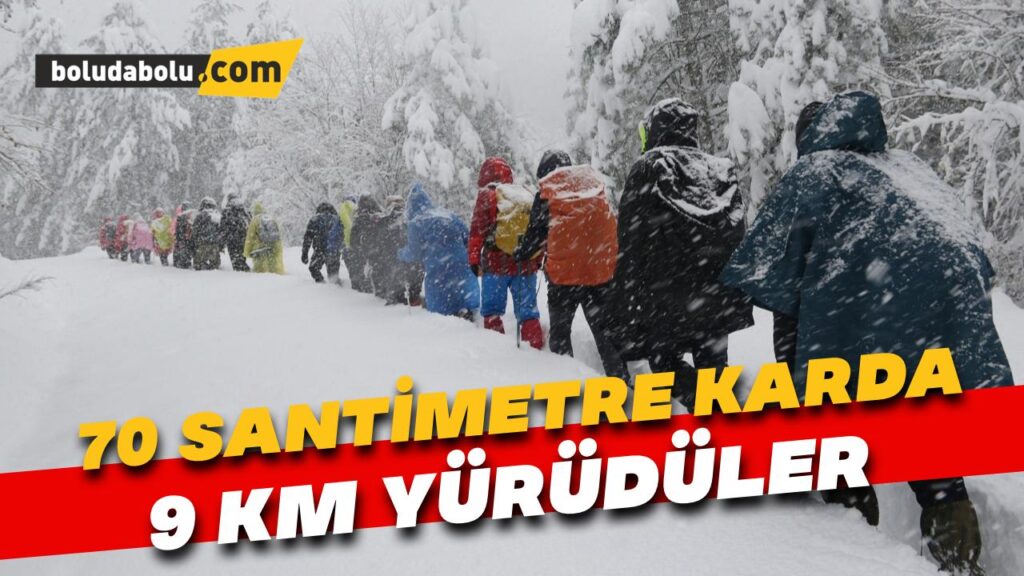 Doğaseverler 70 santimetre karda 9 kilometre yürüdü Doğaseverler 70 santimetre karda 9 kilometre yürüdü